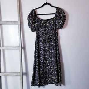 KOURT WOMEN'S FLORAL PUFFED SLEEVE DRESS SIZE MEDIUM